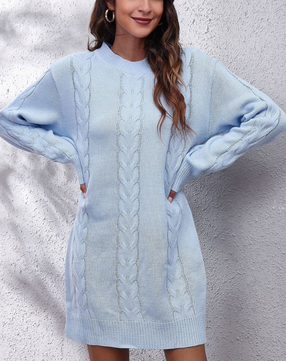 WW | Classic Fall Cable Sweater Dress for Women