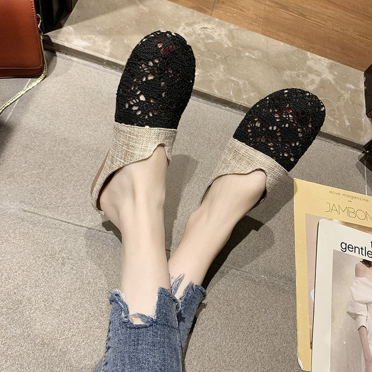 Women's comfortable and airy clogs with artistic crochet design W&W