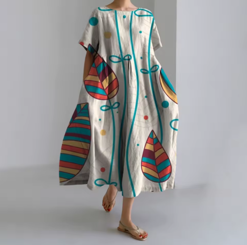 Daisy - Colorful Leaf  women's dress