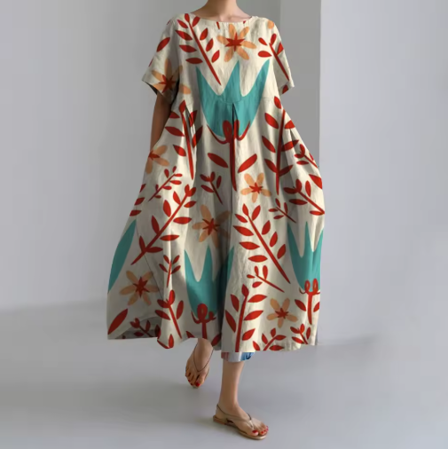 Ruby - Red Flower women's dress