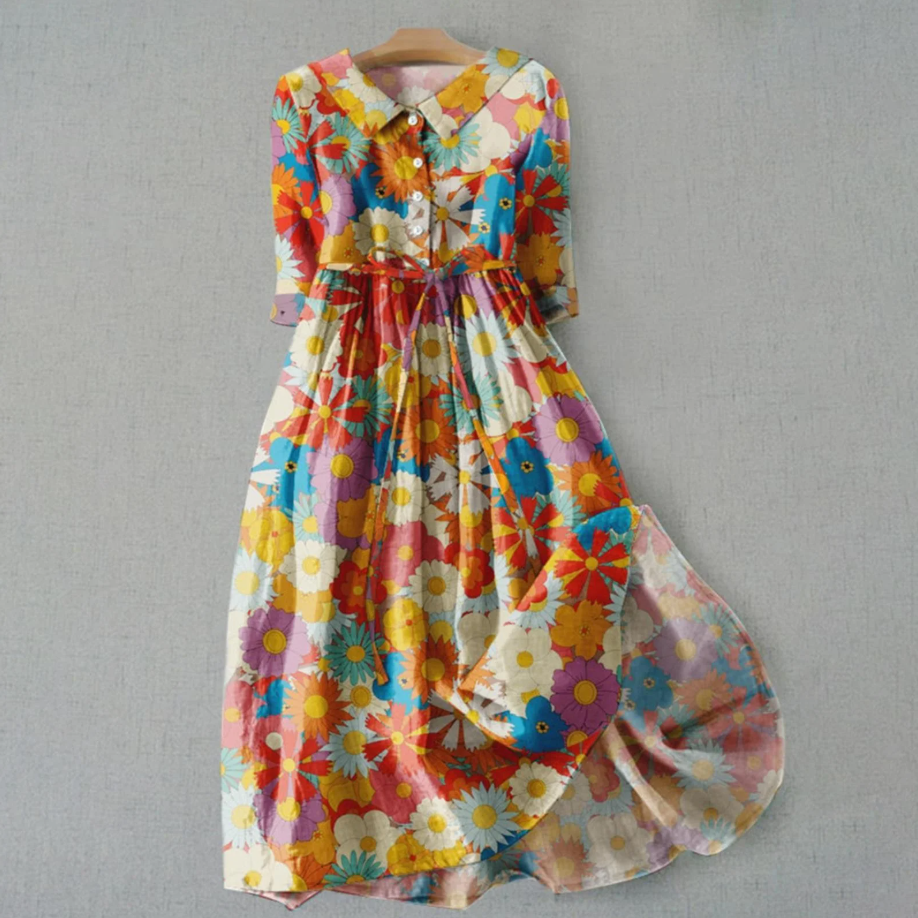 Poppy | Soft Casual Dress with Colorful Flowers
