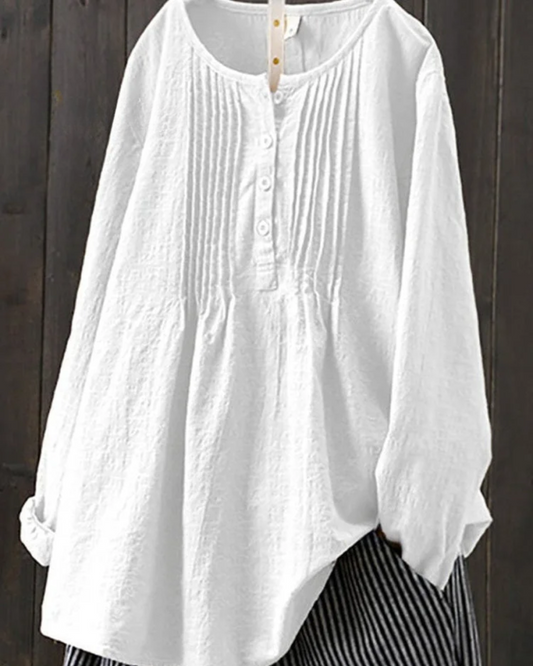 Sharon - Women's Retro Cotton And Linen Casual Shirt