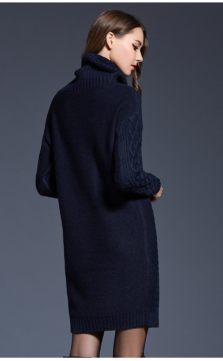 WW | High-neck long knit dress