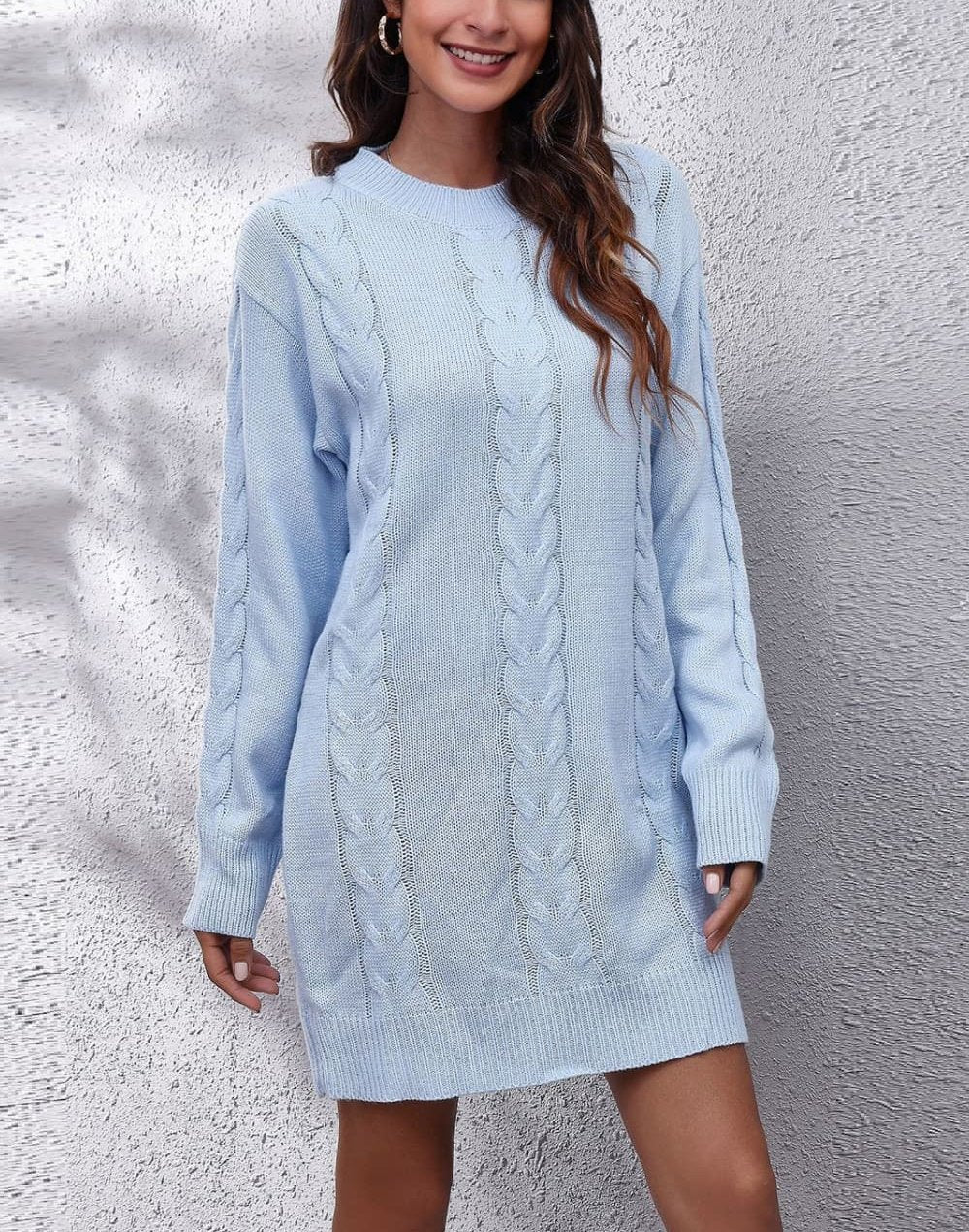 WW | Classic Fall Cable Sweater Dress for Women