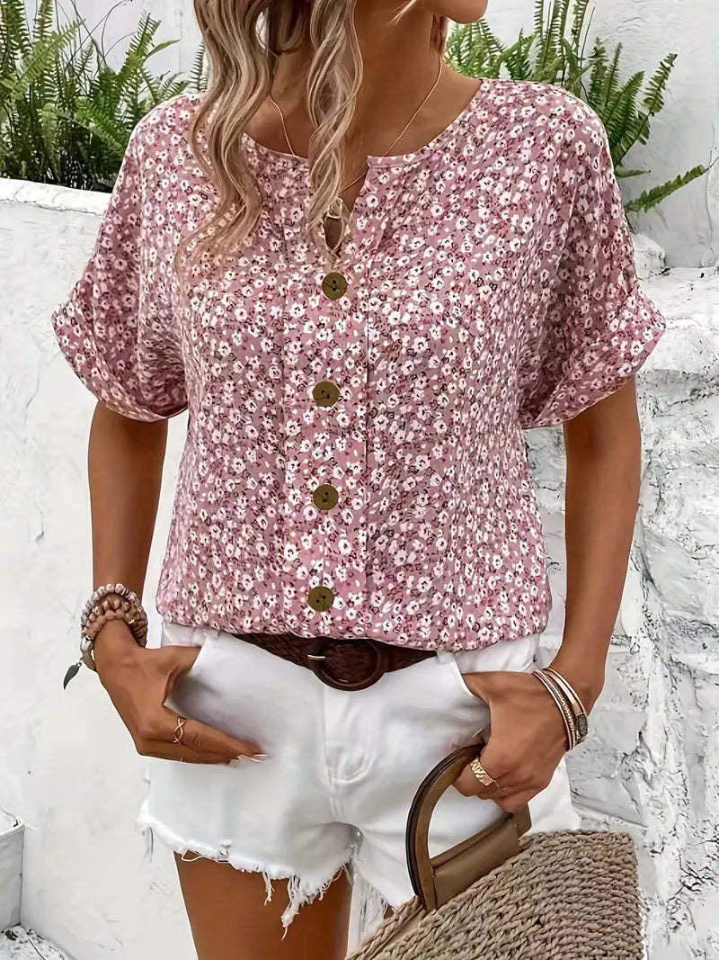 Verna | Chic Floral Print Blouse