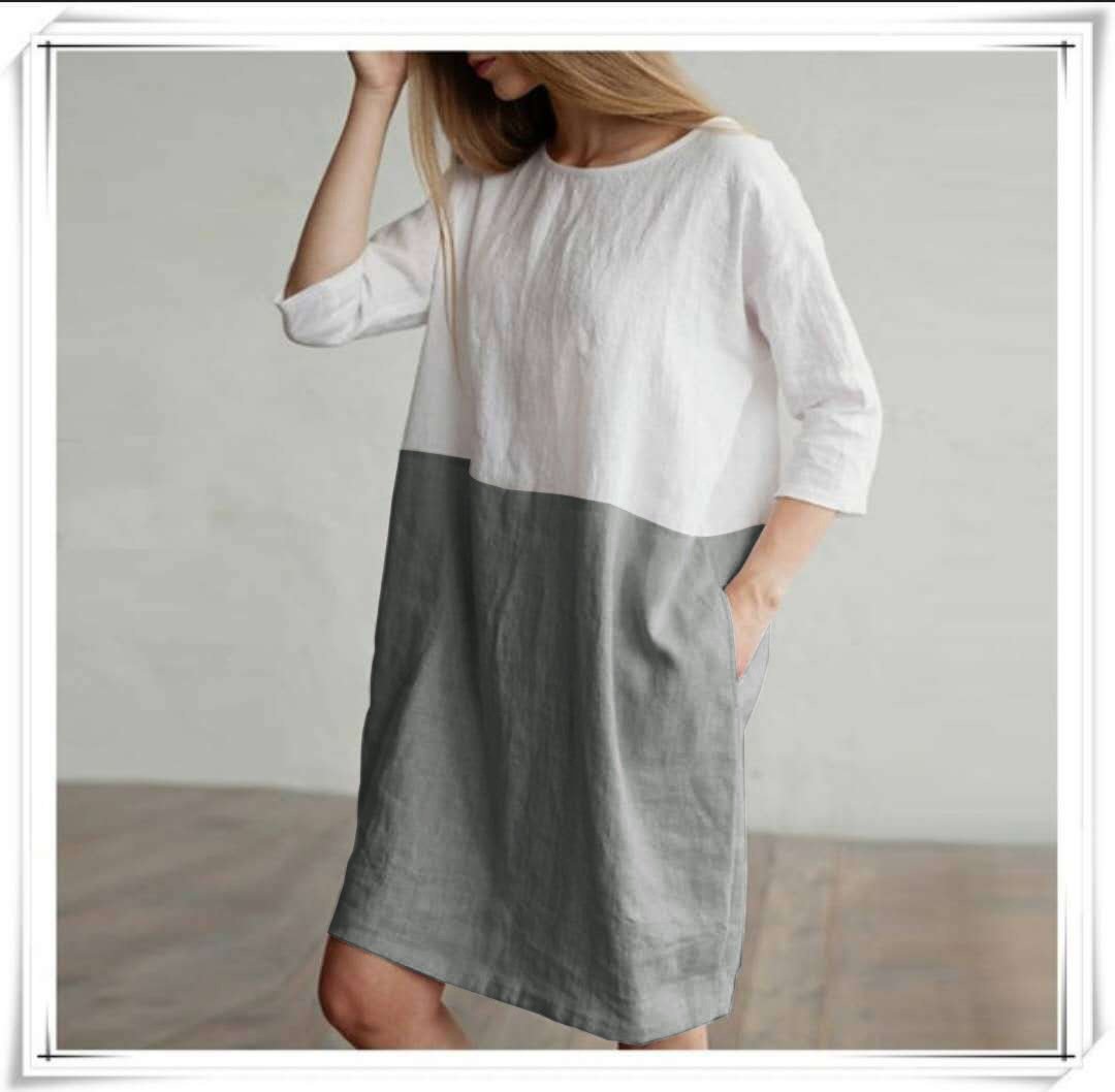 Lana - Chic Two-Tone Dress