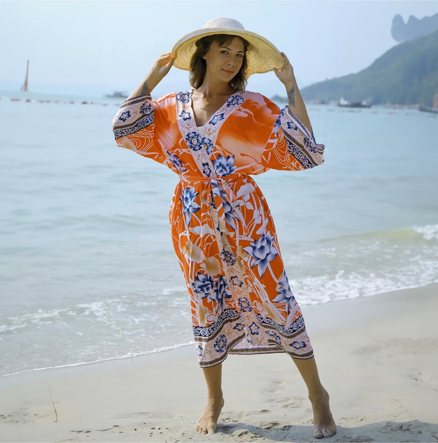 Printed, Kimono-Inspired, Stylish Beach Cover-up