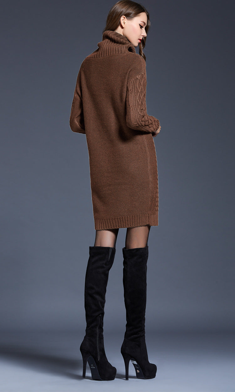 WW | High-neck long knit dress