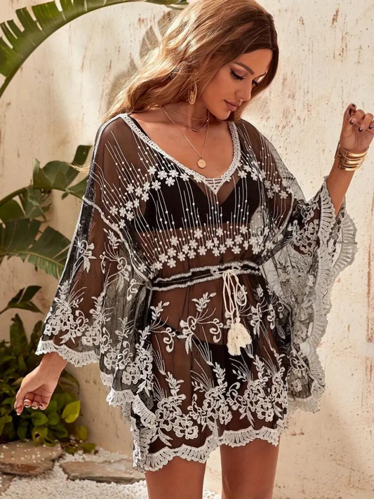 Cover-Up, Mesh, Long Sleeve, Beach Cover-Up, Beach Outfits