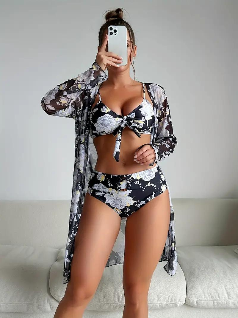 Cover-Up Set, High-Waisted, Printed, Set, Beachwear
