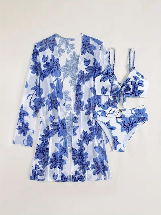 Cover-Up Set, High-Waisted, Printed, Set, Beachwear