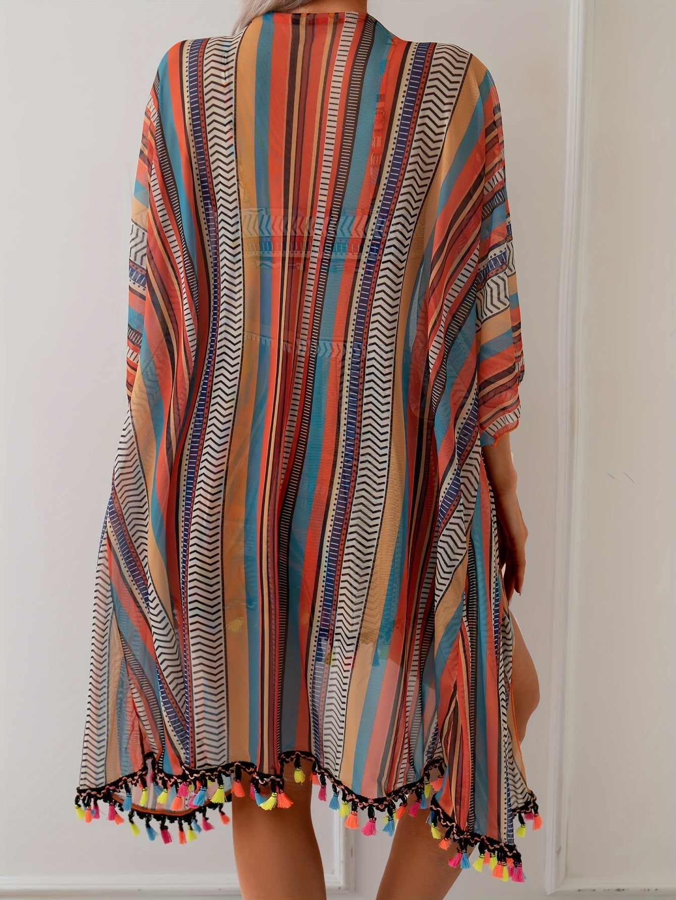 Bohemian Inspired Bikini and Kimono Set