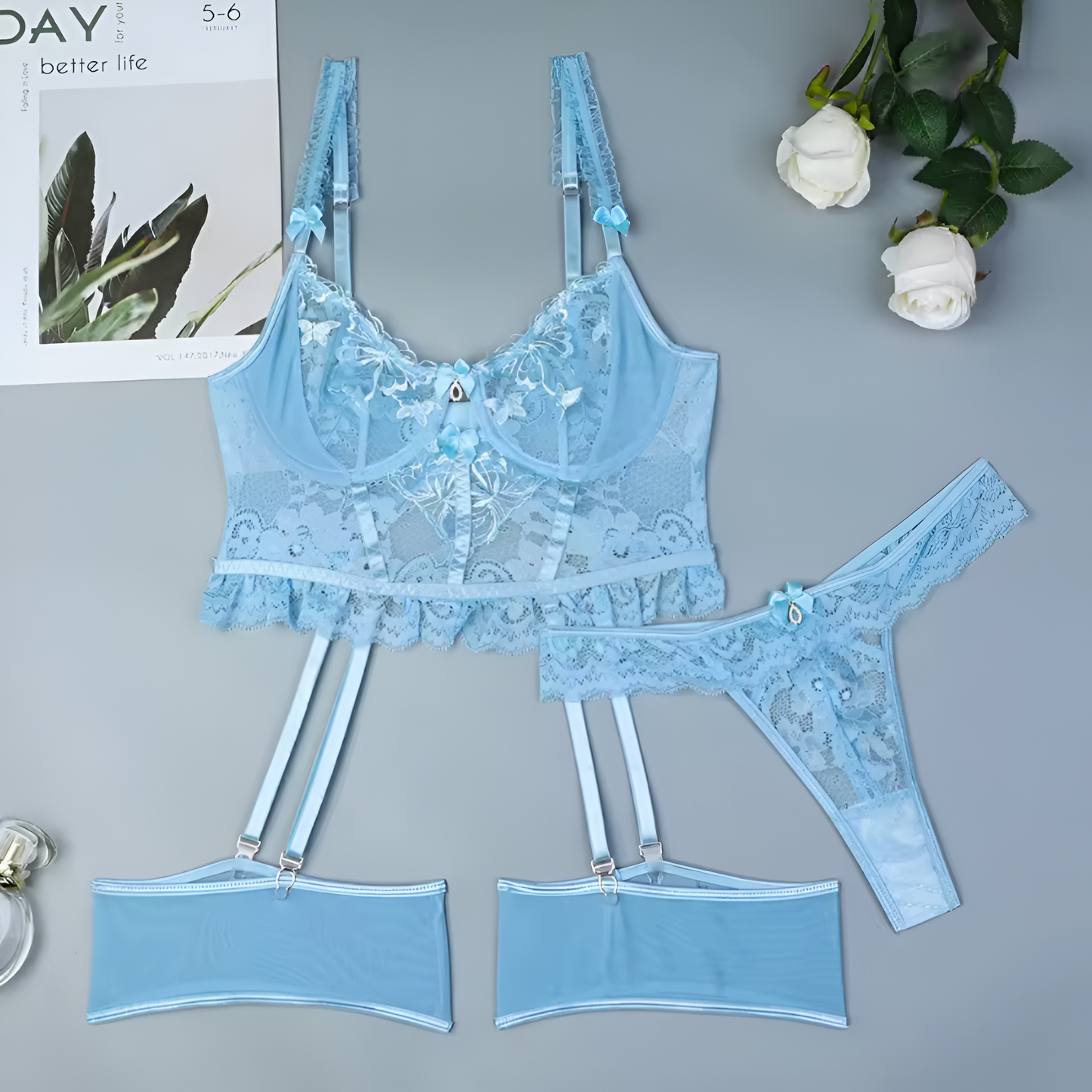 Delicate Lace Corset Lingerie Set