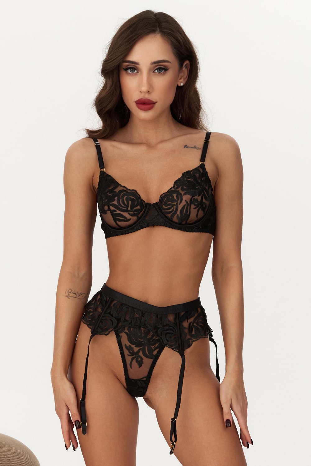 Savage Rose Lingerie Set