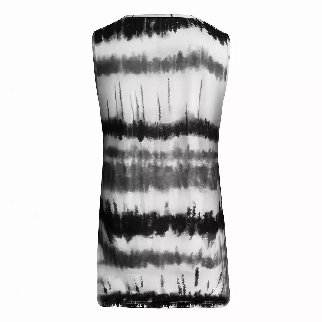 Women's sleeveless top with trendy batik design and adjustable straps WW