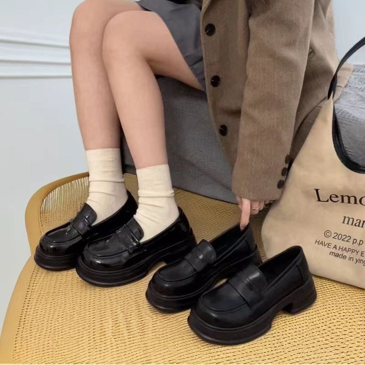 Women's Chunky Moccasins with Integrated Sock Design and Shiny Upper W&W