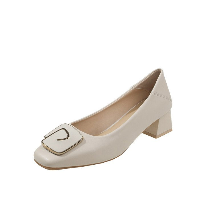 Women's comfortable pumps with stylish buckle detail W&W