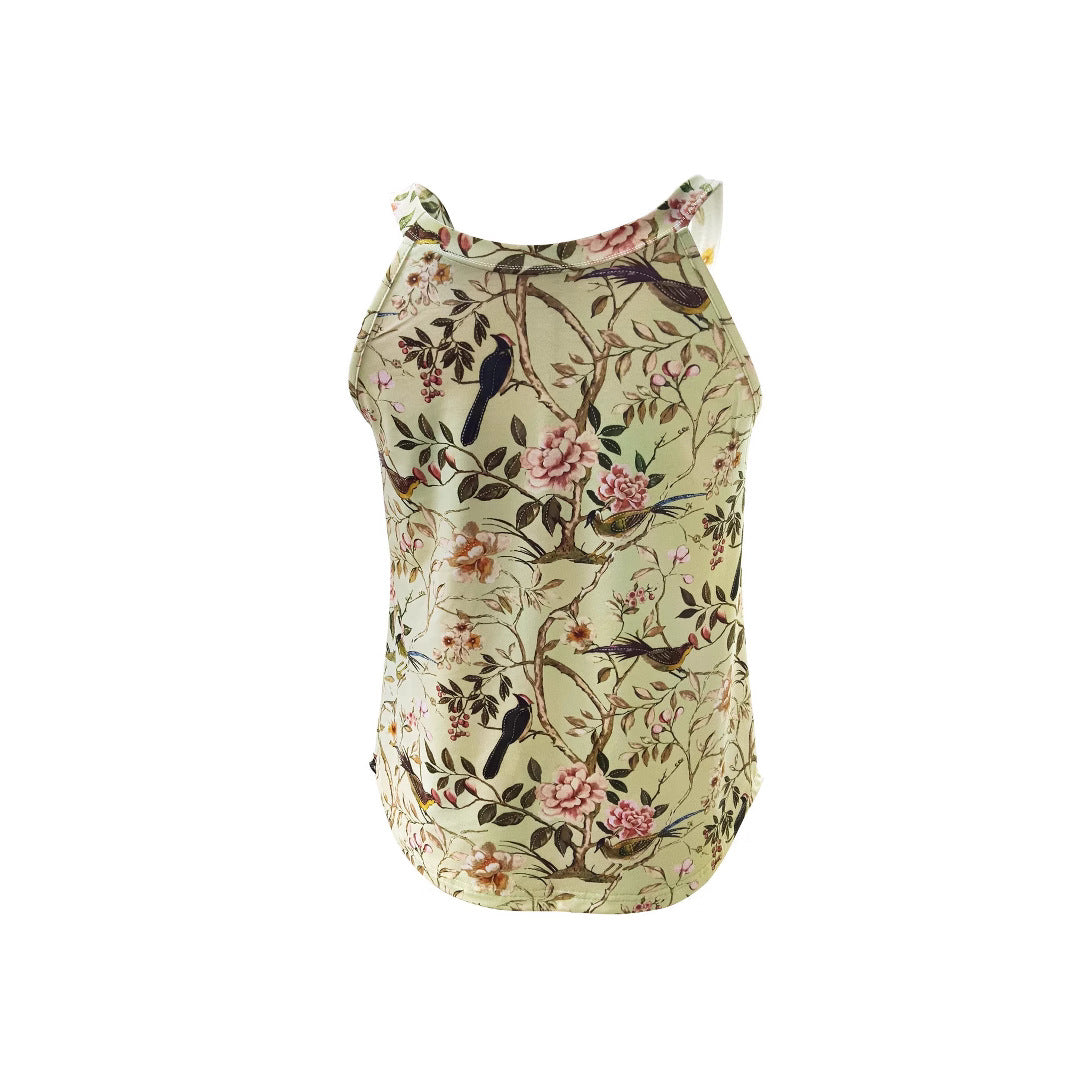 Women's Sleeveless Floral High Neck Shirt WW