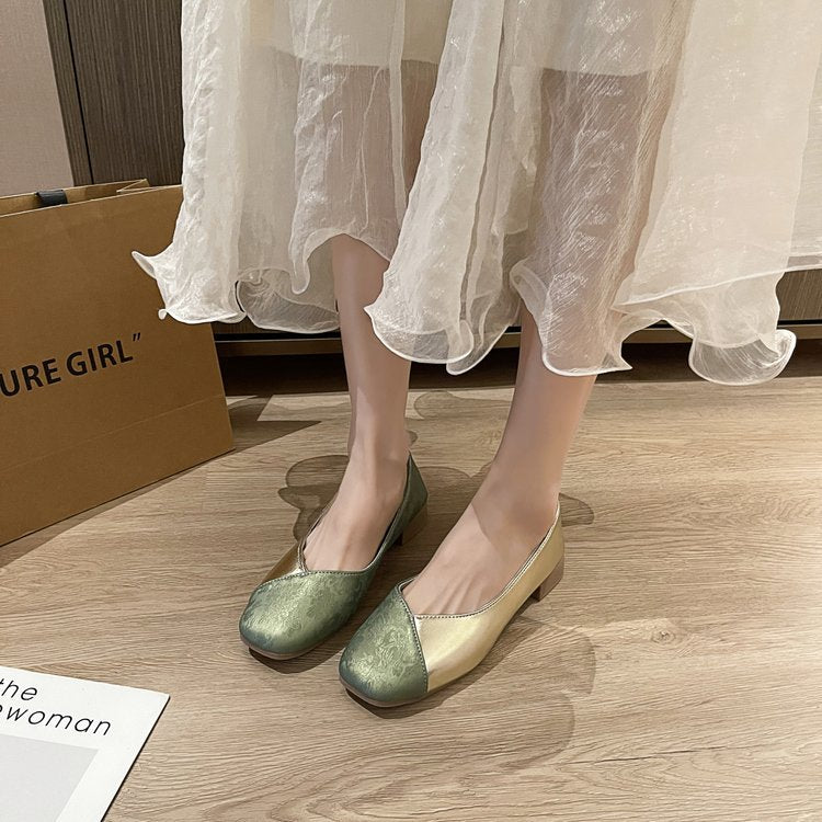 Women's ballerinas with a unique play of colors and textures W&W