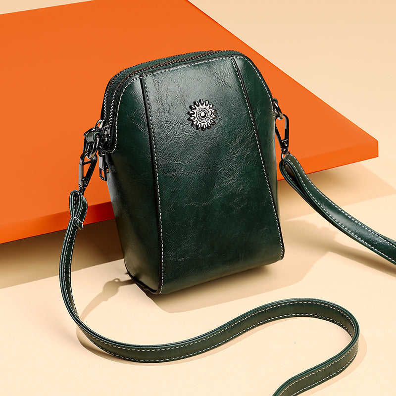 Silent Mini Hanging Bag in White Leather