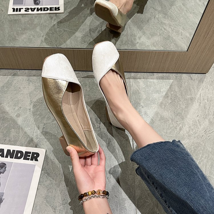 Women's ballerinas with a unique play of colors and textures W&W