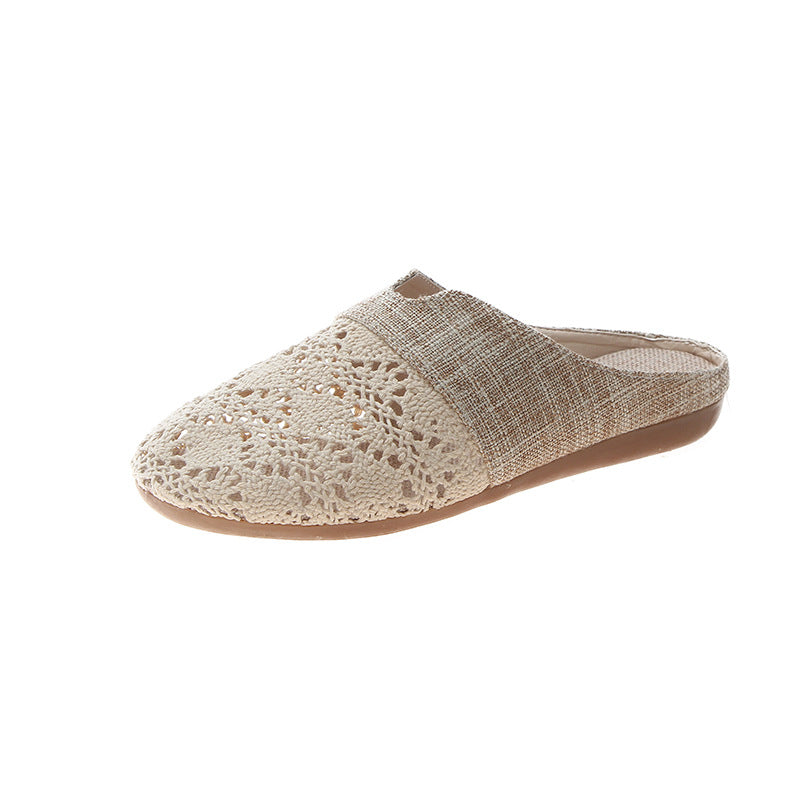 Women's comfortable and airy clogs with artistic crochet design W&W