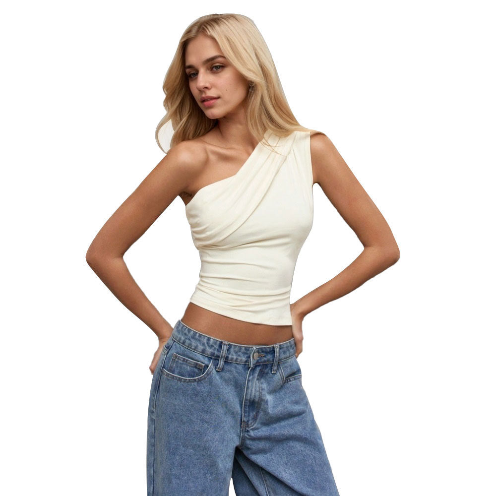 Women's asymmetric wrap top with elegant design W&W