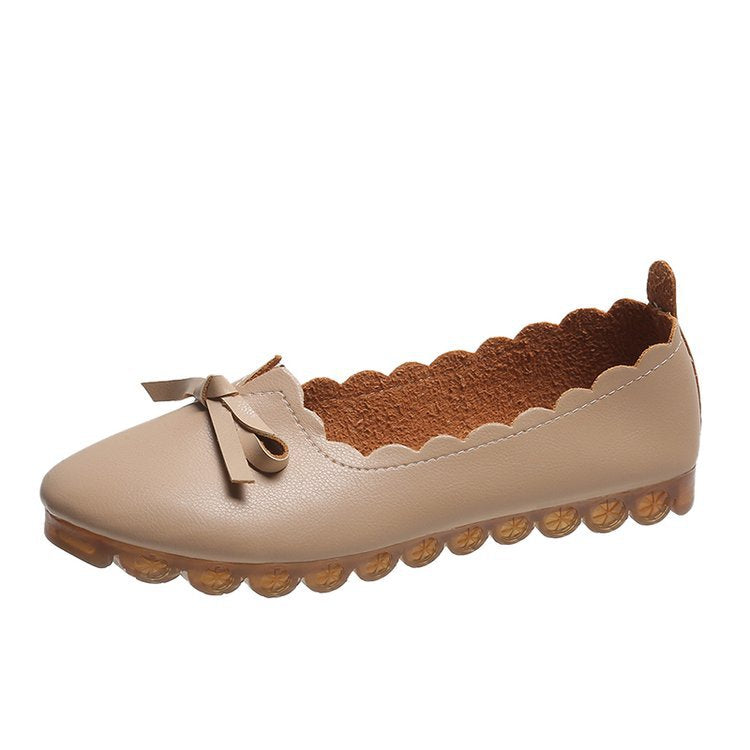 Women's ballerinas with decorative knot and elastic edge W&W