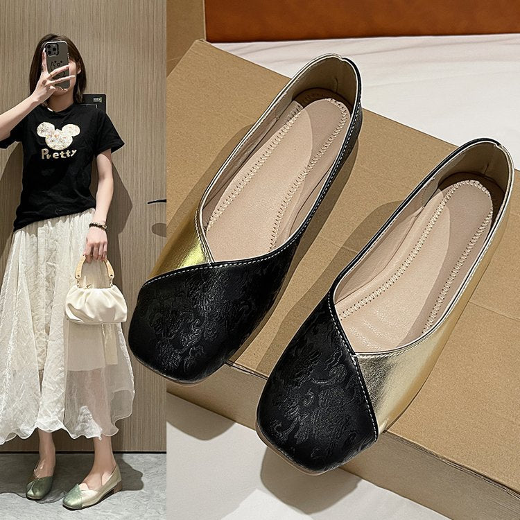 Women's ballerinas with a unique play of colors and textures W&W