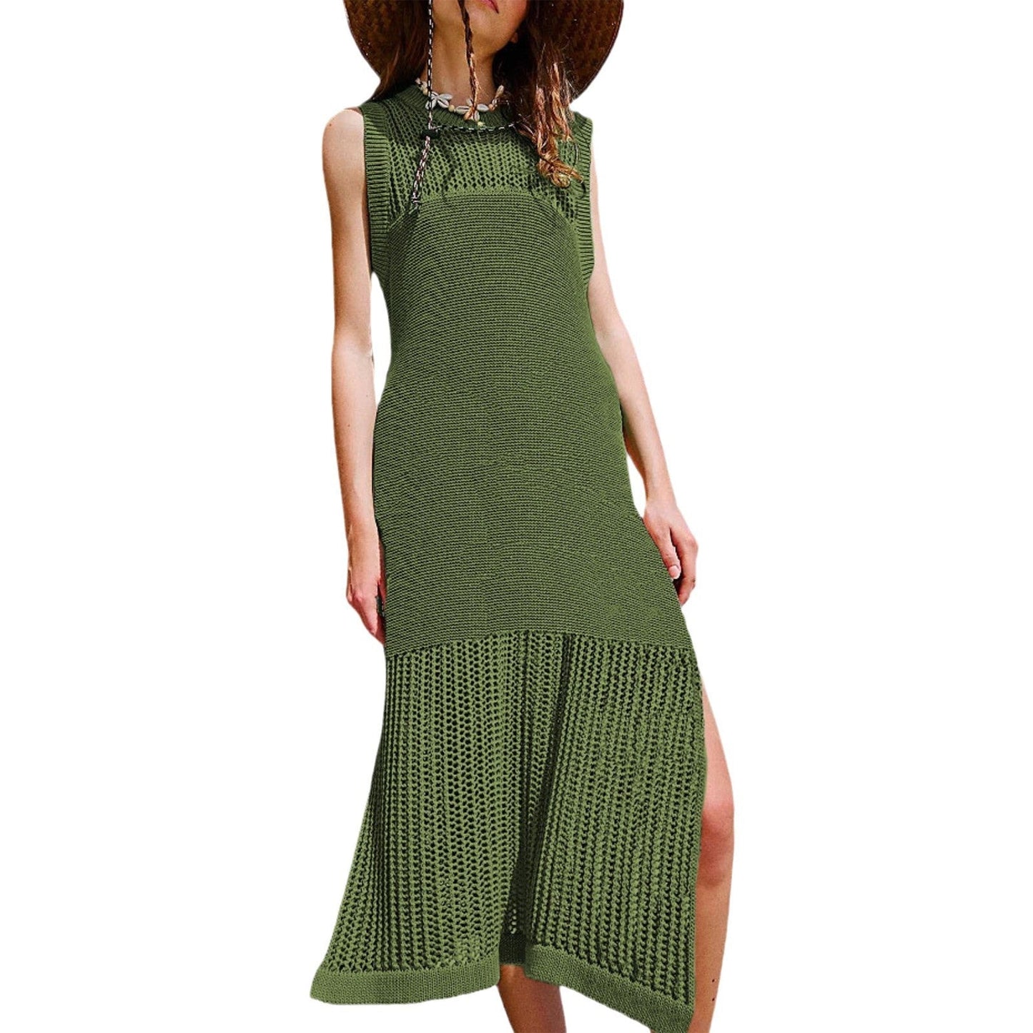 WW | Spring Summer Hollow Knit Vest Dress