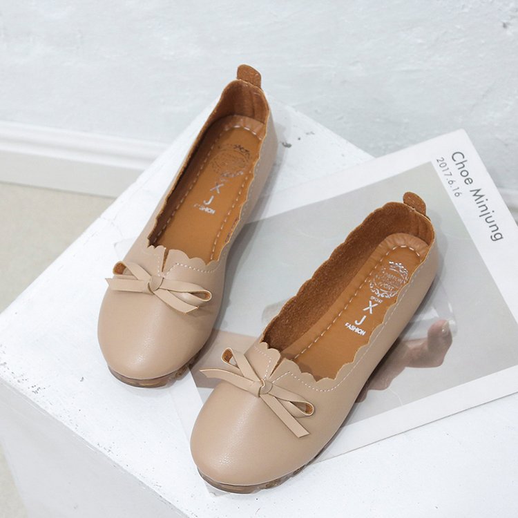 Women's ballerinas with decorative knot and elastic edge W&W