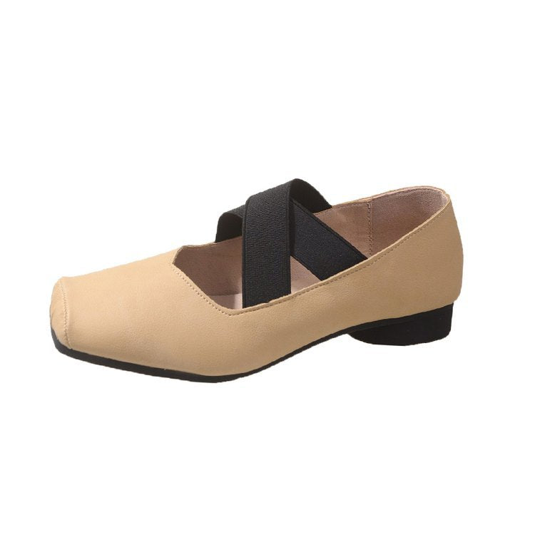 Women's ballerina flats with elastic cross-band design W&W