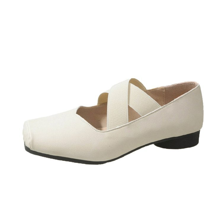 Women's ballerina flats with elastic cross-band design W&W