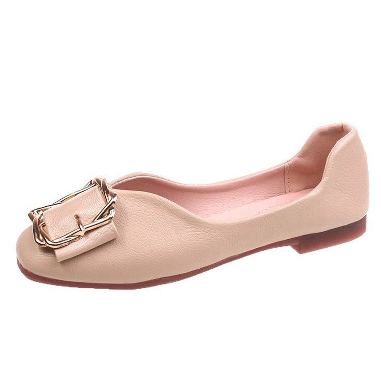 Women's ballerina flats with decorative buckle and luxurious lining W&W