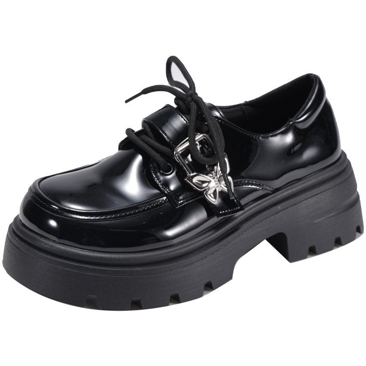 Women's chunky lace-up shoes with fashionable buckle detail and trendy profile sole W&W