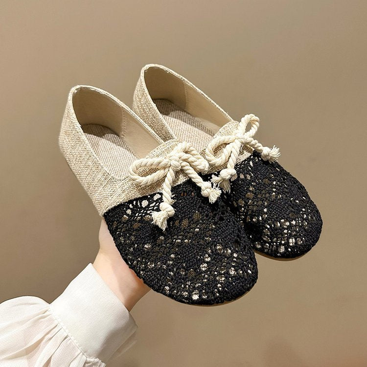 Women's ballerinas with sophisticated crochet lace and high-quality upper material W&W