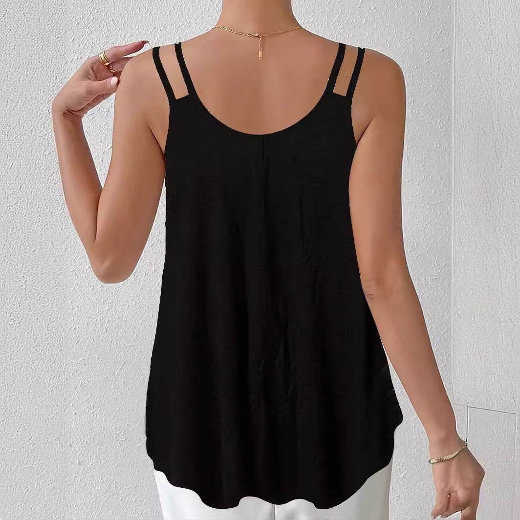 Women's Sleeveless Floral Print Casual Top WW