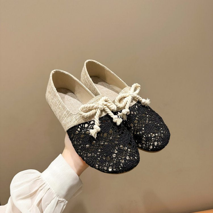 Women's ballerinas with sophisticated crochet lace and high-quality upper material W&W