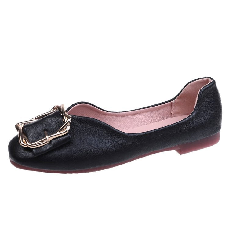 Women's ballerina flats with decorative buckle and luxurious lining W&W