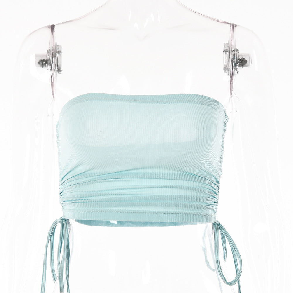 Women's bandeau top with adjustable gathers W&W