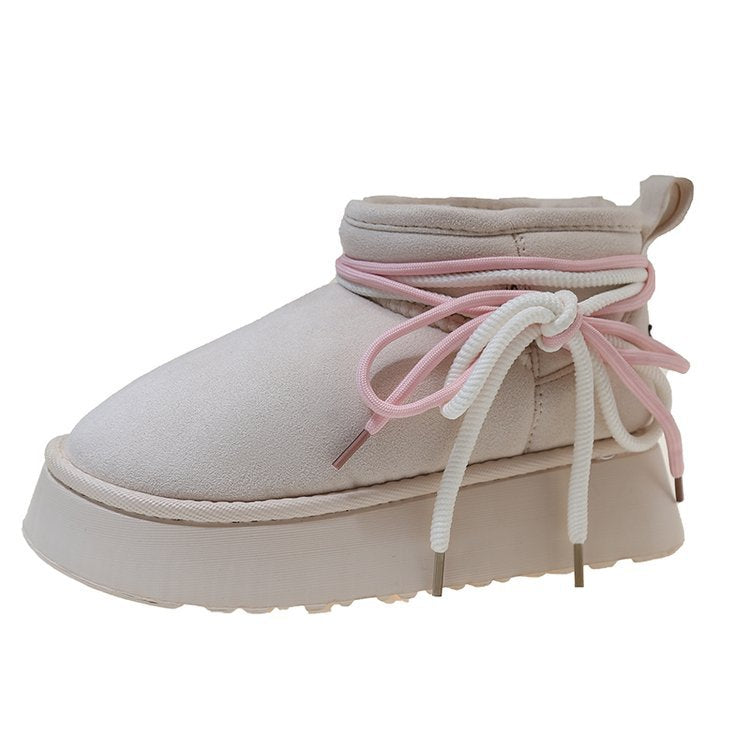 Women's comfortable moccasins with fashionable lace-up design W&W