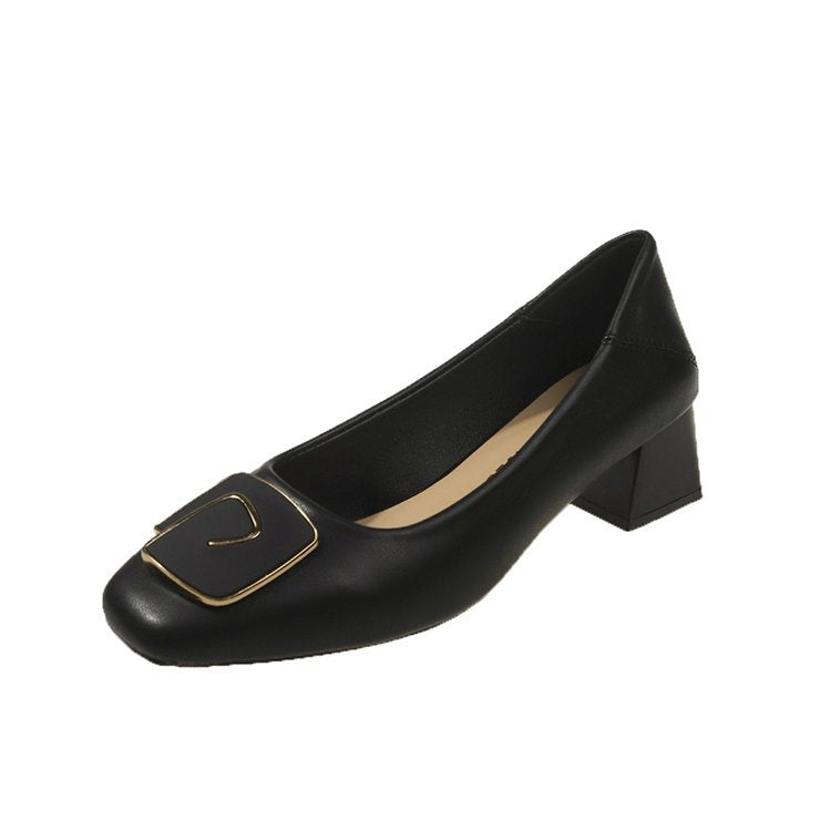 Women's comfortable pumps with stylish buckle detail W&W