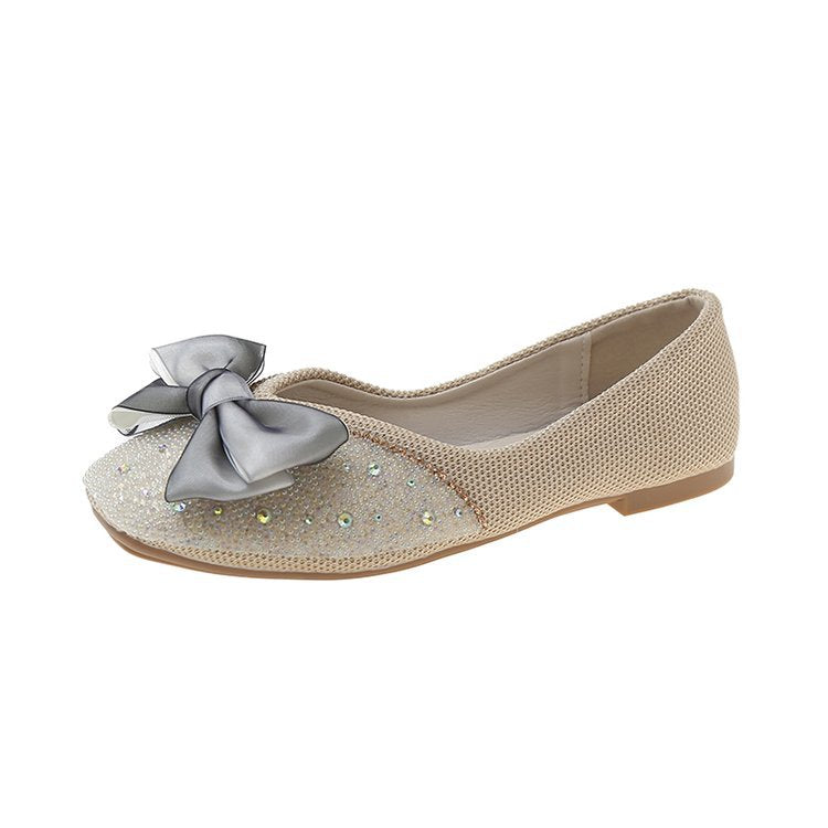 Women's ballerinas with elegant bow appliquŽ and sparkling rhinestone details W&W