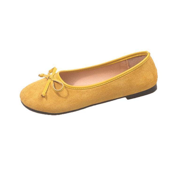 Women's ballerinas with chic bow accent and soft upper material W&W