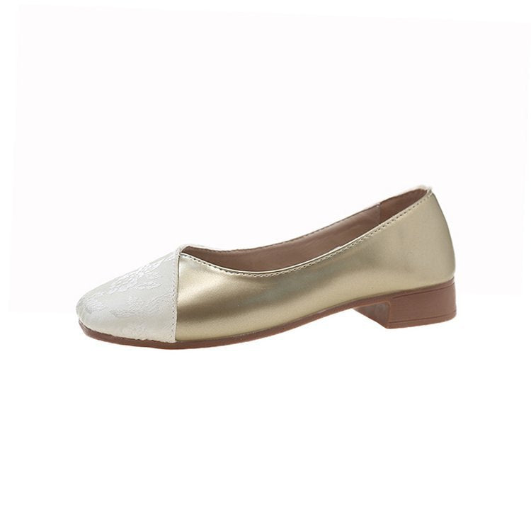 Women's ballerinas with an elegant mix of leather and fabric W&W