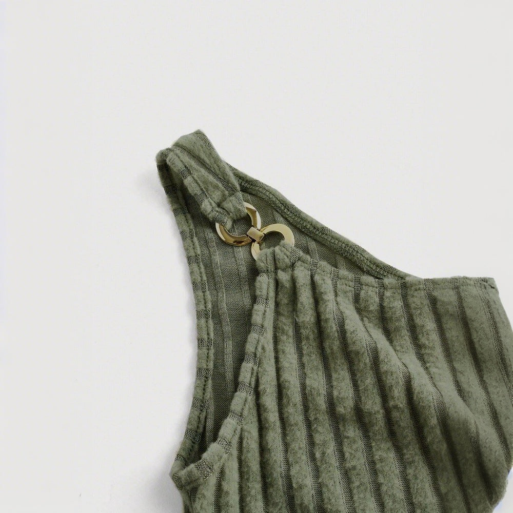 Women's asymmetric top with fashionable knot detail W&W