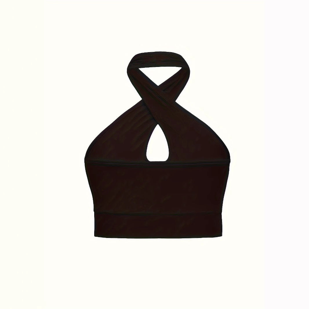 Women's sleeveless top with chic slit design and high-quality ribbed material WW