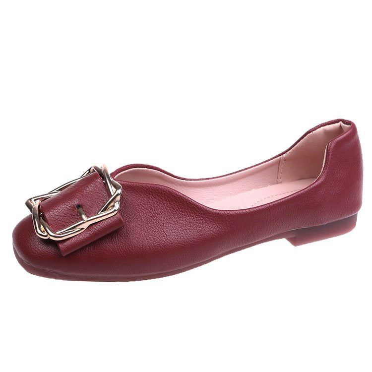 Women's ballerina flats with decorative buckle and luxurious lining W&W