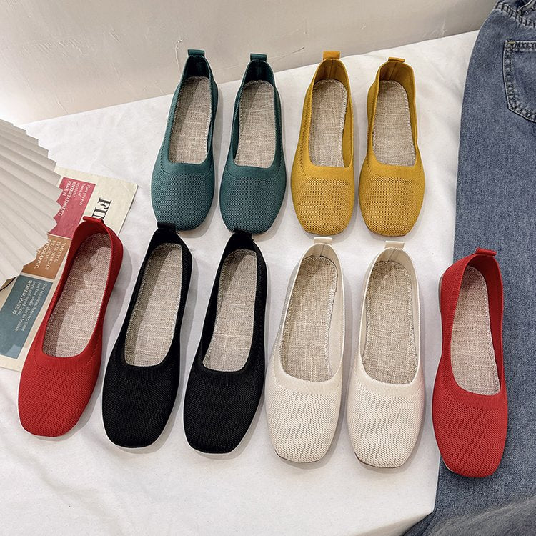 Women's comfortable slip-on ballerinas with breathable upper structure W&W