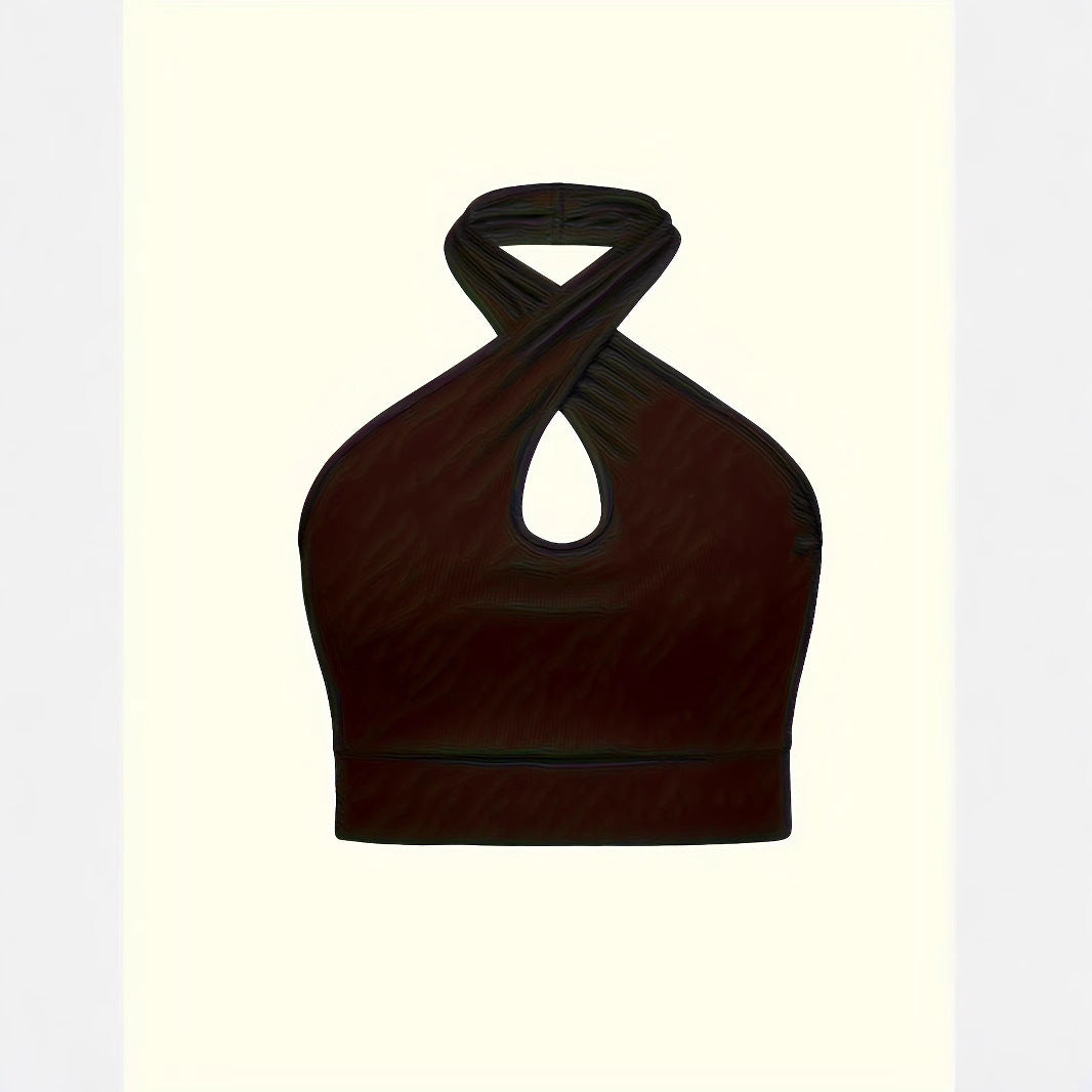 Women's sleeveless top with chic slit design and high-quality ribbed material WW